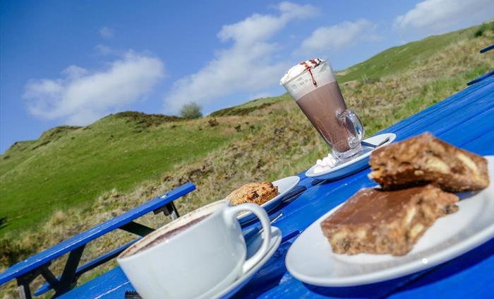 Refreshments & beautiful hillside views